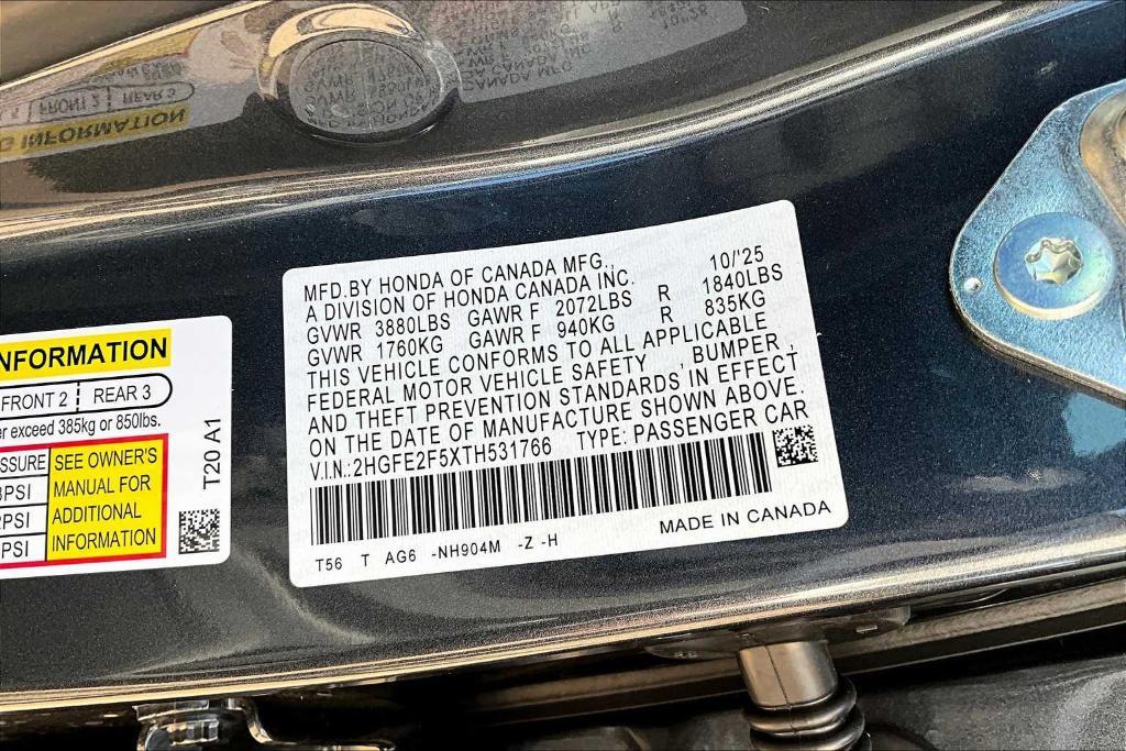 new 2026 Honda Civic car, priced at $27,665