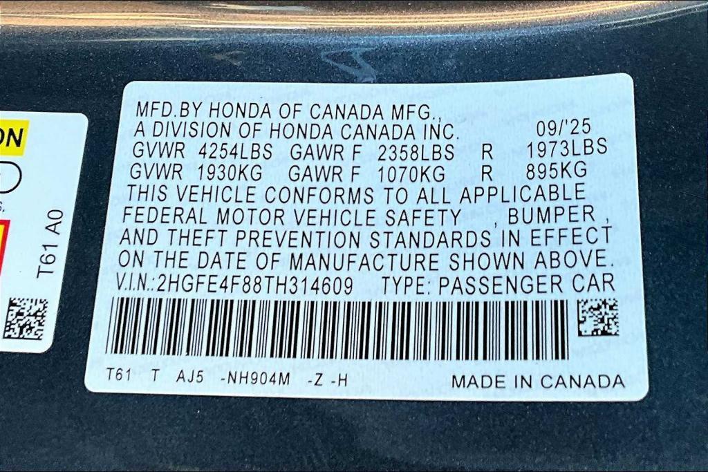 new 2026 Honda Civic Hybrid car, priced at $34,365