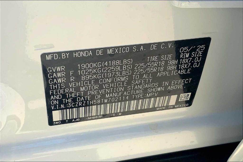 new 2026 Honda HR-V car, priced at $29,725