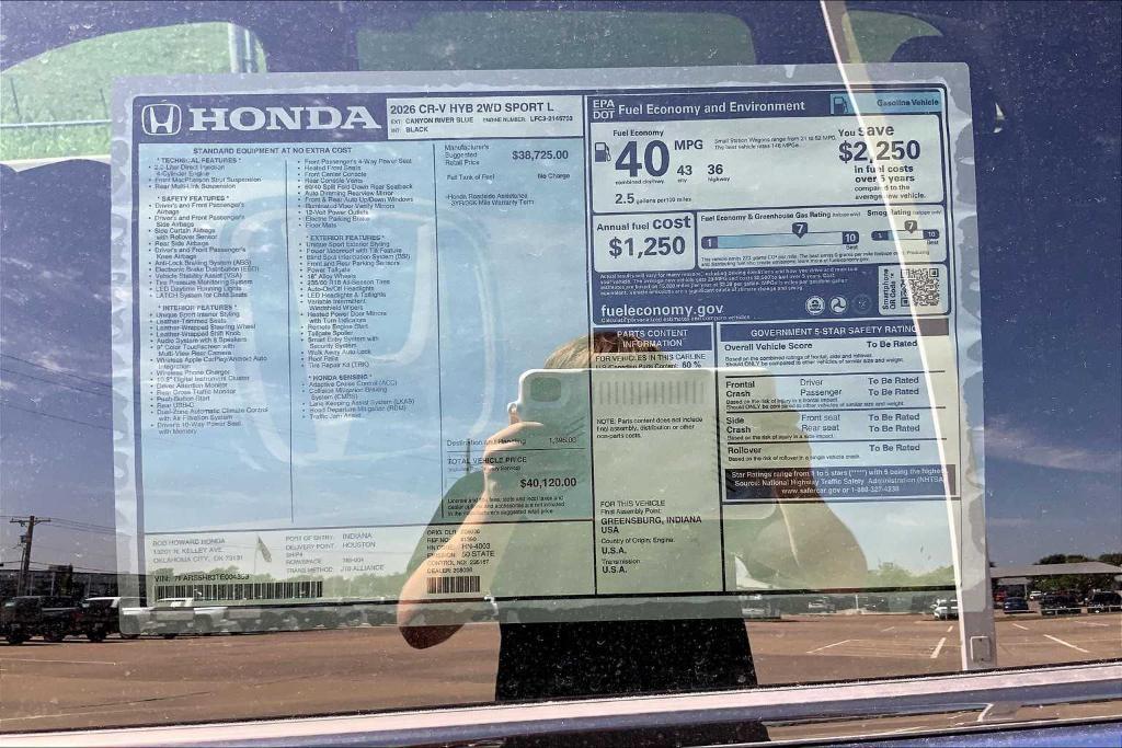 new 2026 Honda CR-V Hybrid car, priced at $39,745