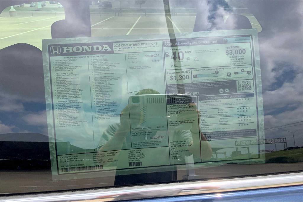 new 2025 Honda CR-V Hybrid car, priced at $35,420