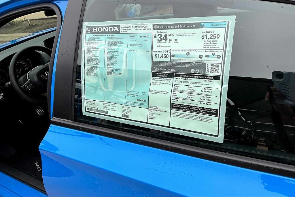 new 2026 Honda Civic car, priced at $29,820