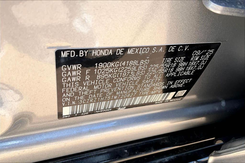 new 2026 Honda HR-V car, priced at $31,375