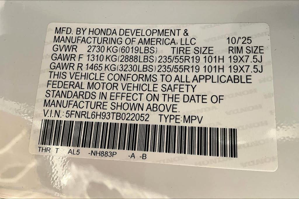 new 2026 Honda Odyssey car, priced at $54,520