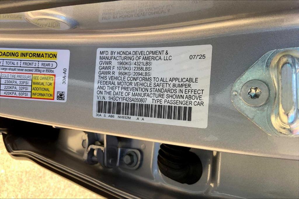 new 2025 Honda Accord car, priced at $30,185