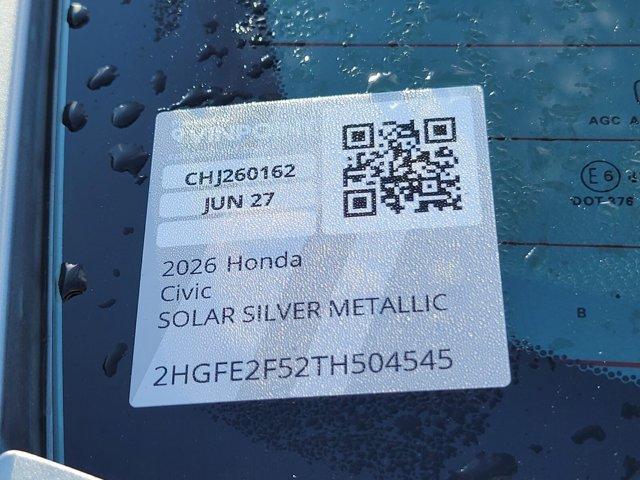 new 2026 Honda Civic car, priced at $28,740