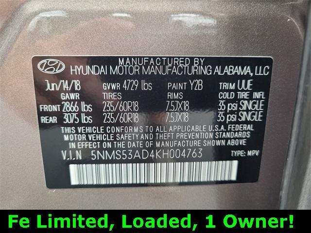 used 2019 Hyundai Santa Fe car, priced at $19,888