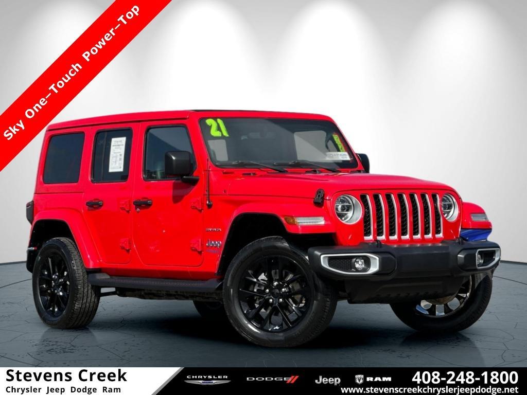 used 2021 Jeep Wrangler Unlimited 4xe car, priced at $33,979