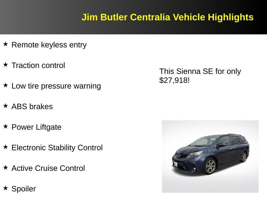 used 2019 Toyota Sienna car, priced at $27,918