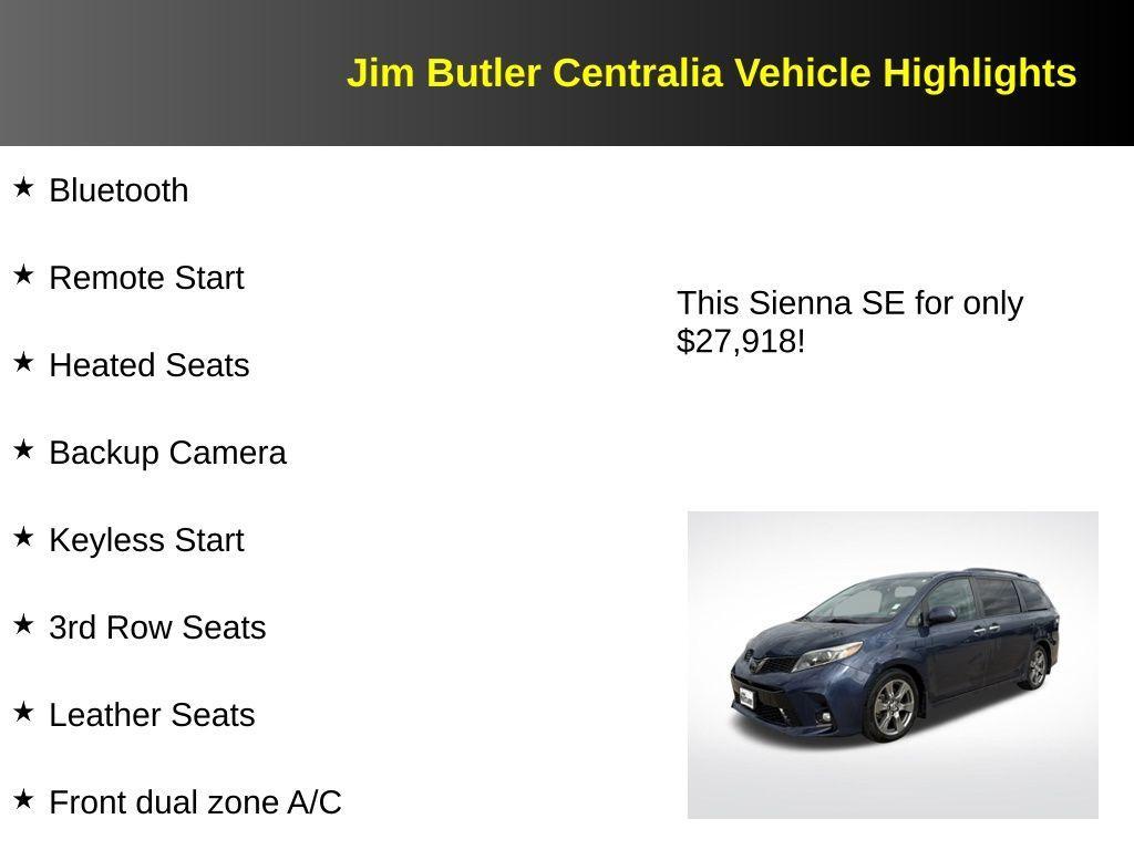 used 2019 Toyota Sienna car, priced at $27,918