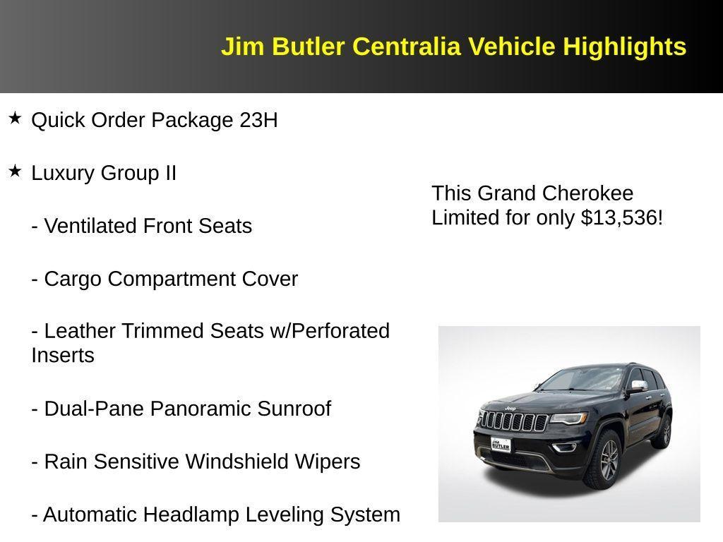 used 2017 Jeep Grand Cherokee car, priced at $13,536