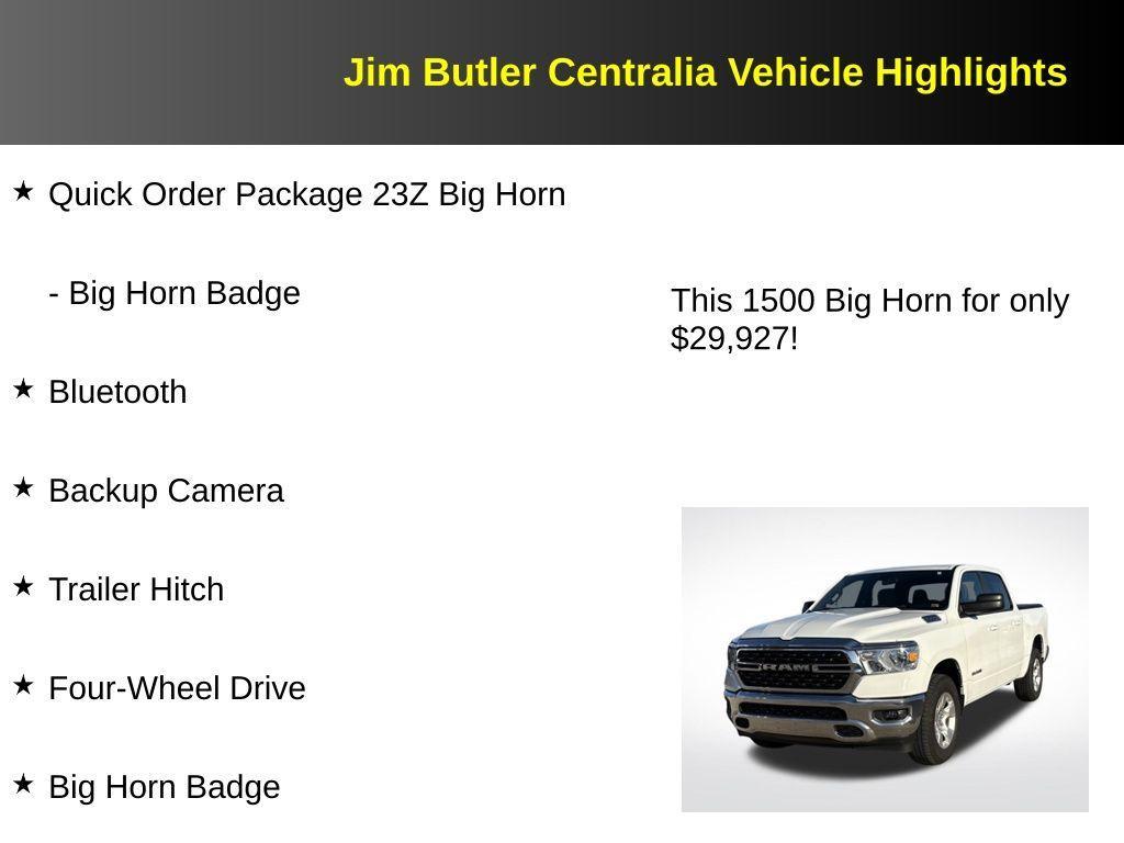 used 2022 Ram 1500 car, priced at $29,927