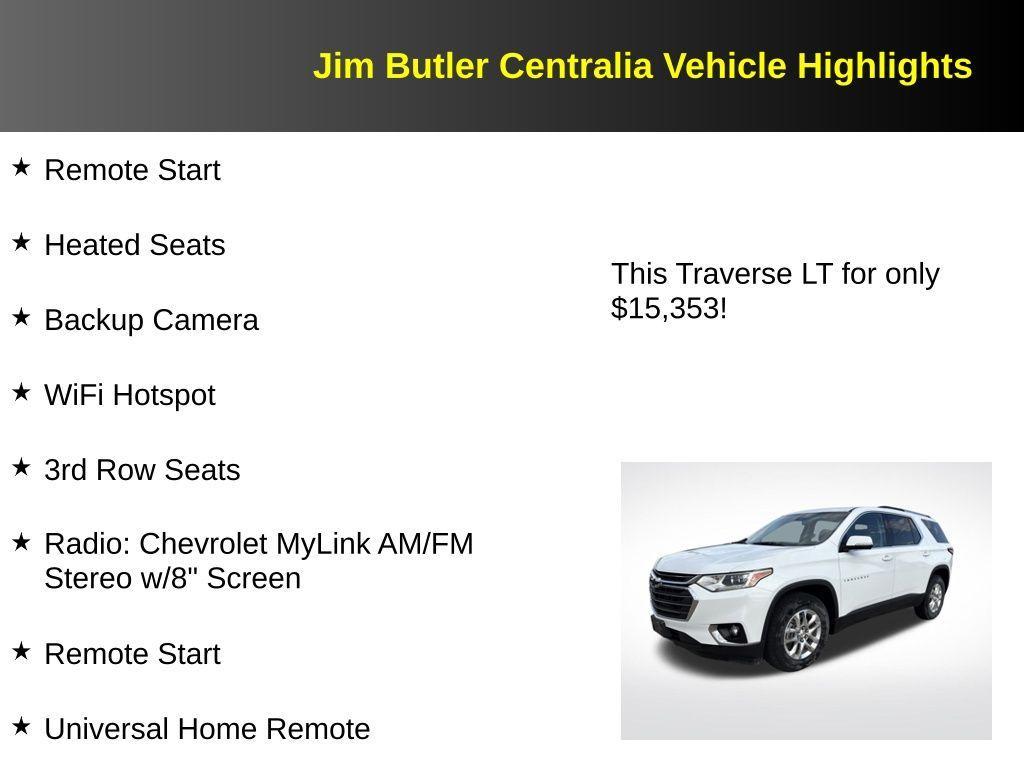 used 2018 Chevrolet Traverse car, priced at $15,353