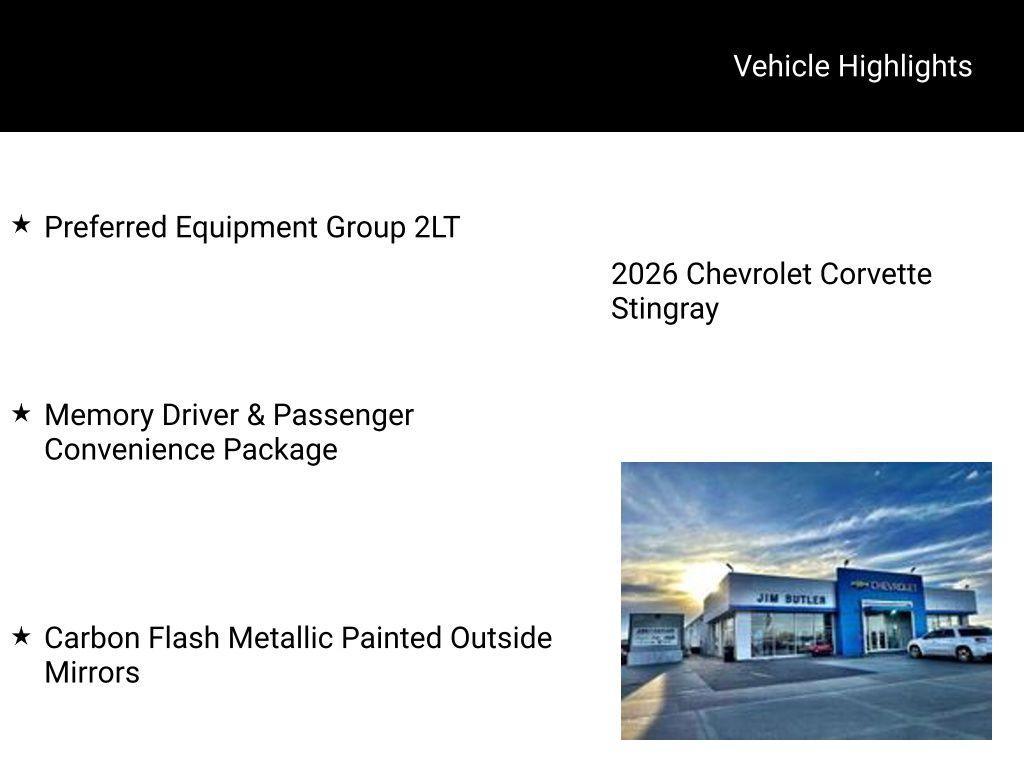 new 2026 Chevrolet Corvette car, priced at $104,305