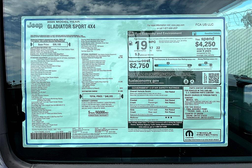 new 2025 Jeep Gladiator car, priced at $42,250