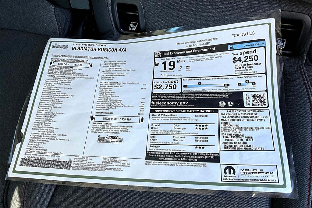 new 2025 Jeep Gladiator car, priced at $58,500