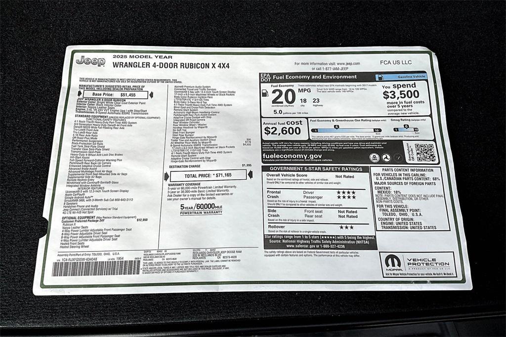 new 2025 Jeep Wrangler car, priced at $68,318