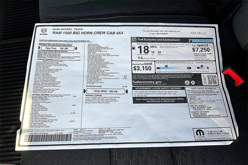 new 2026 Ram 1500 car, priced at $62,500