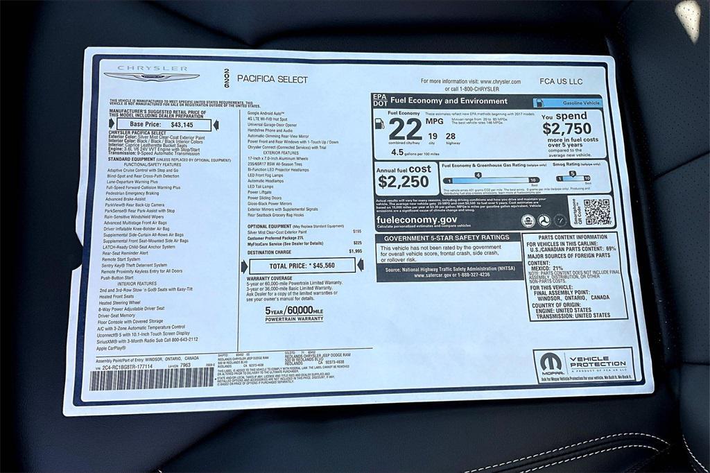 new 2026 Chrysler Pacifica car, priced at $44,700