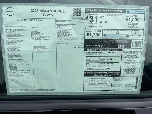 new 2025 Nissan Rogue car, priced at $33,499