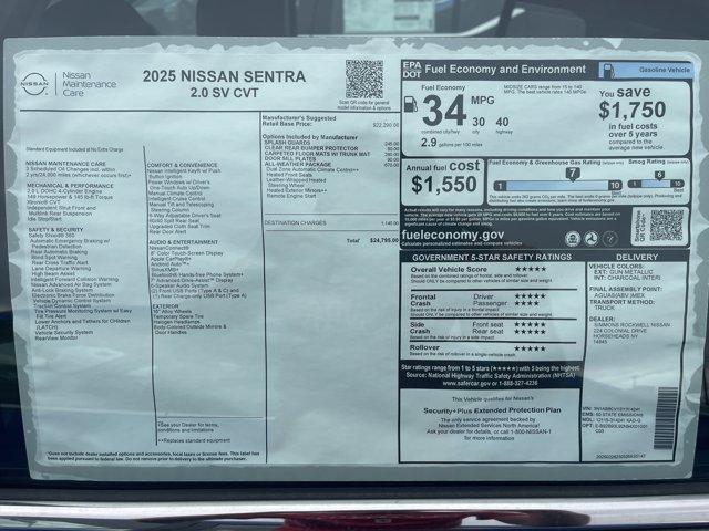 new 2025 Nissan Sentra car, priced at $23,999