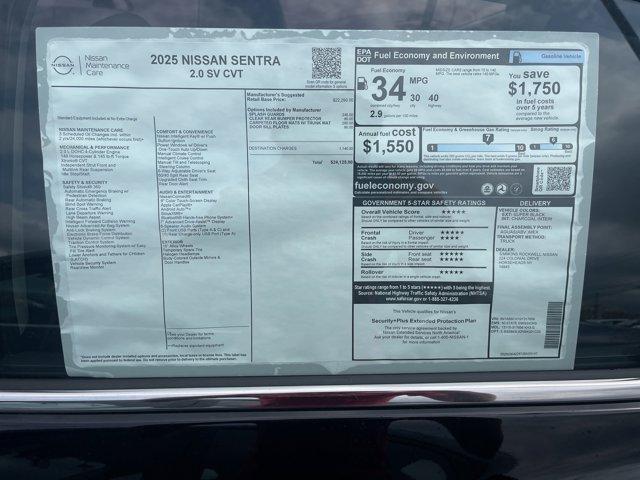 new 2025 Nissan Sentra car, priced at $23,999