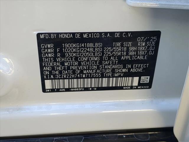 new 2026 Honda HR-V car, priced at $34,199