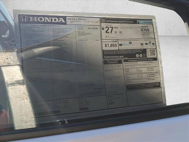 new 2026 Honda HR-V car, priced at $34,199