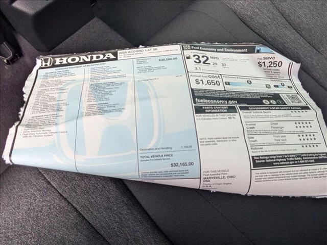 new 2025 Honda Accord car, priced at $31,795