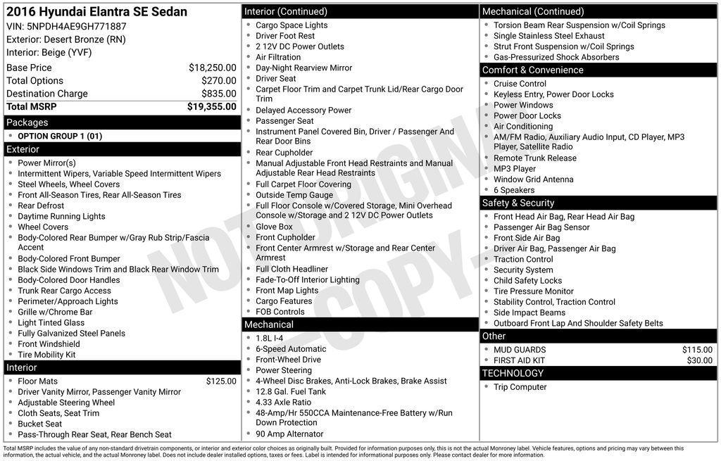 used 2016 Hyundai Elantra car, priced at $8,900