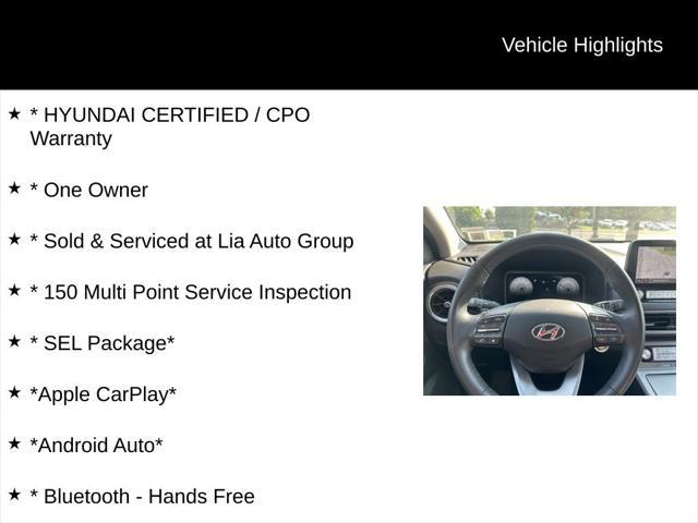 used 2023 Hyundai Kona EV car, priced at $23,888