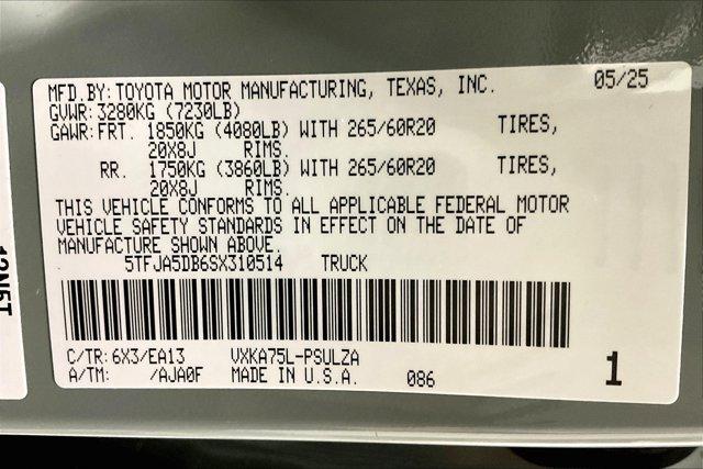 new 2025 Toyota Tundra car, priced at $61,582