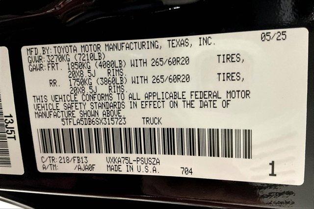 new 2025 Toyota Tundra car, priced at $56,545