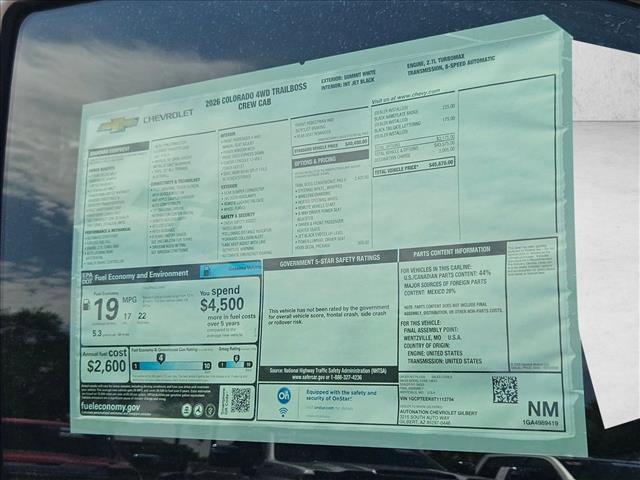 new 2026 Chevrolet Colorado car, priced at $42,499