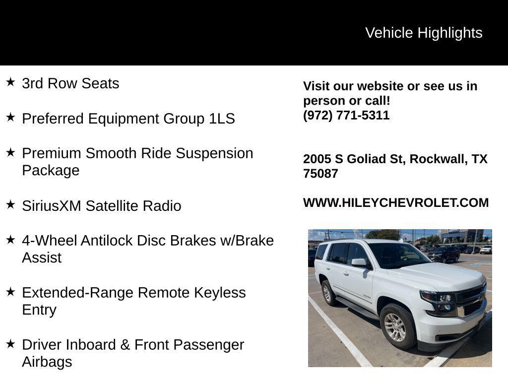 used 2017 Chevrolet Tahoe car, priced at $17,991
