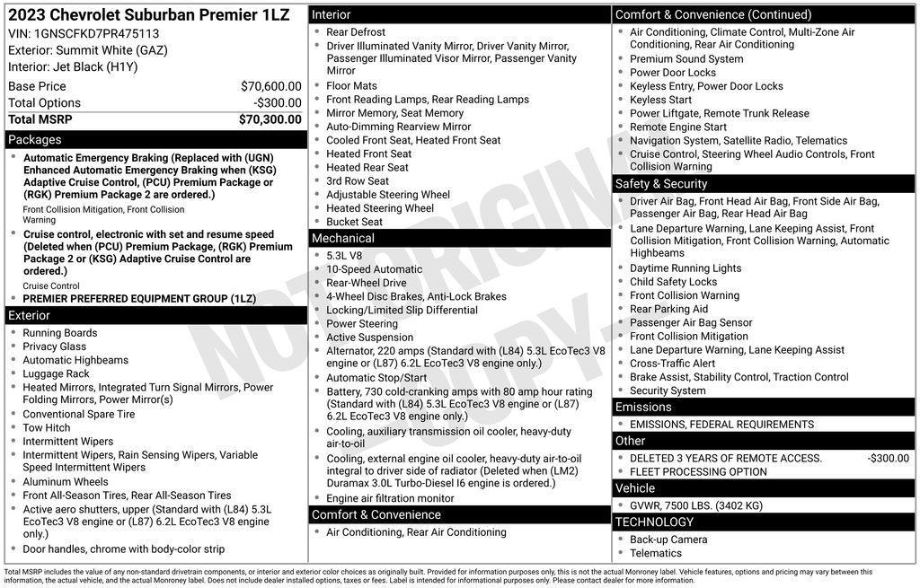 used 2023 Chevrolet Suburban car, priced at $44,669