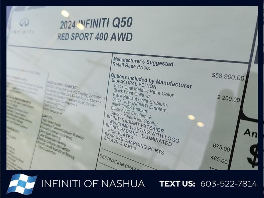 new 2024 INFINITI Q50 car, priced at $60,954