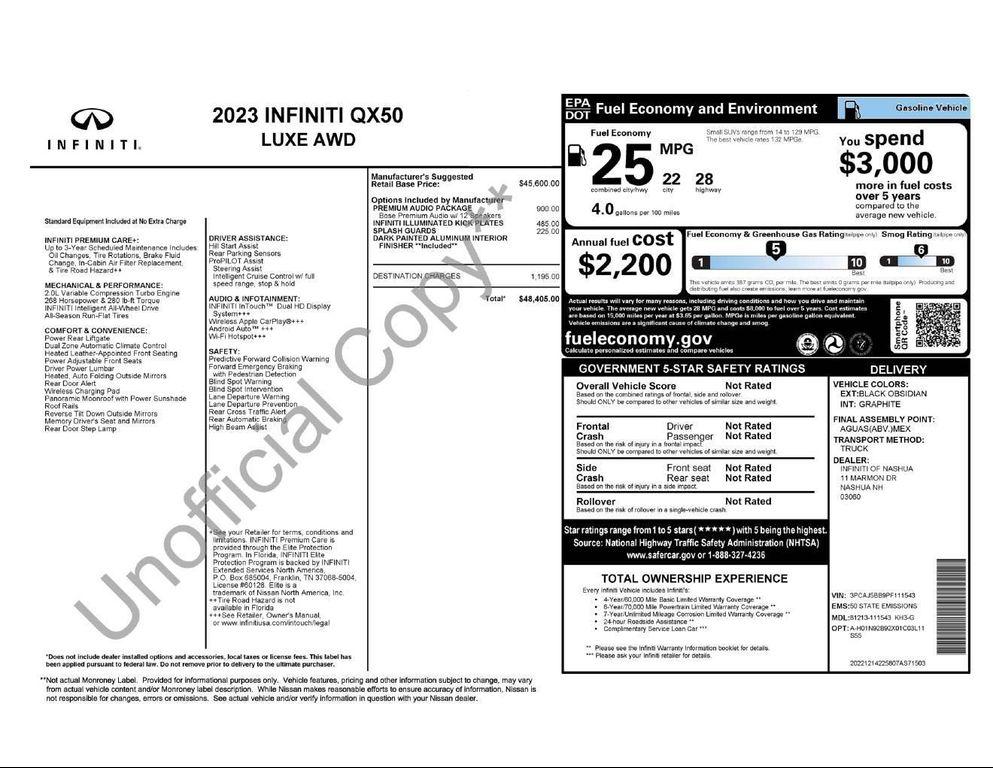 used 2023 INFINITI QX50 car, priced at $28,970