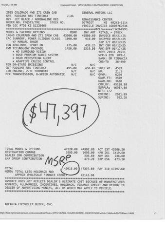 new 2025 Chevrolet Colorado car, priced at $43,984