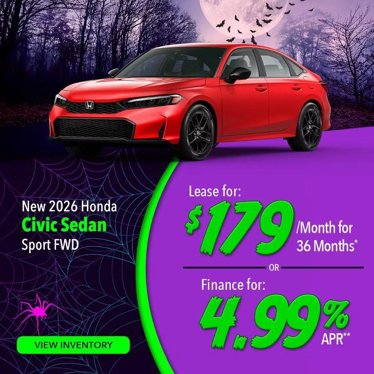 new 2026 Honda Civic car, priced at $28,990