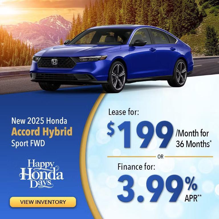 new 2025 Honda Accord Hybrid car, priced at $34,850