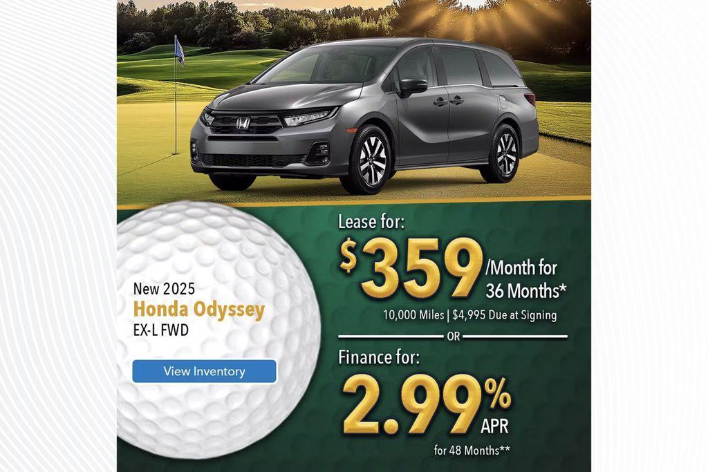 new 2025 Honda Odyssey car, priced at $44,920