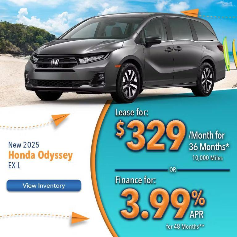 new 2025 Honda Odyssey car, priced at $44,820
