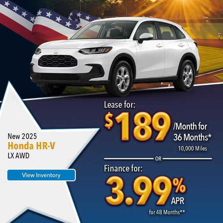 new 2025 Honda HR-V car, priced at $28,295