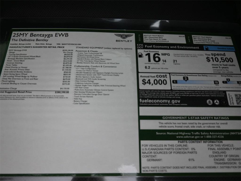 new 2025 Bentley Bentayga EWB car, priced at $280,390
