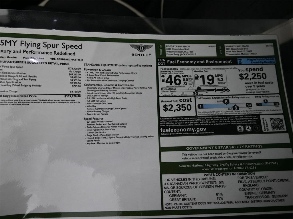 used 2025 Bentley Flying Spur car, priced at $294,900