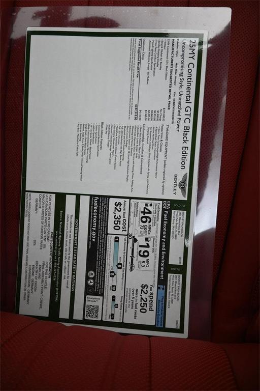 new 2025 Bentley Continental GT car, priced at $347,310