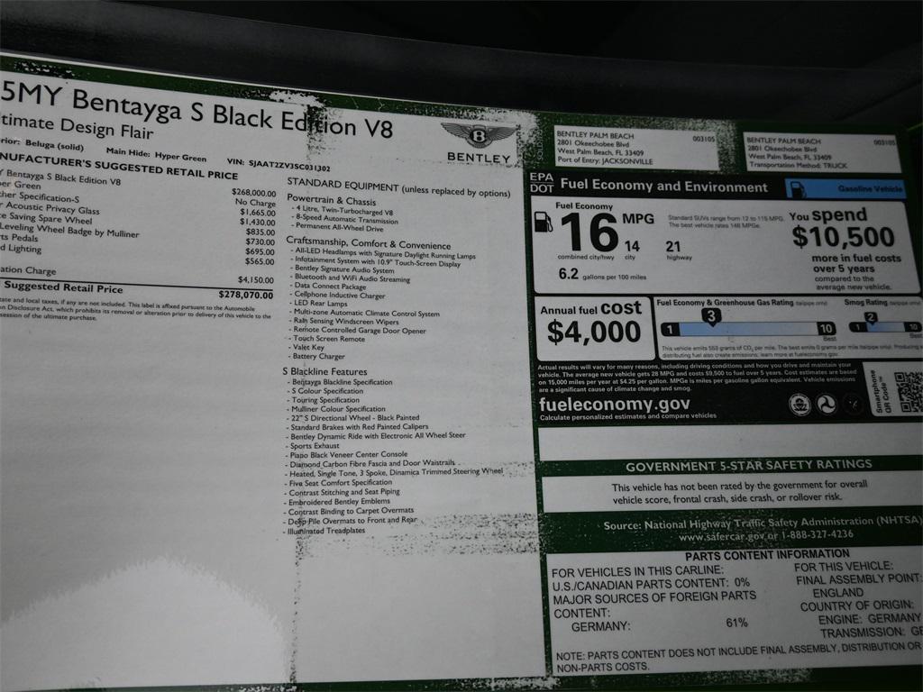 new 2025 Bentley Bentayga car, priced at $278,070