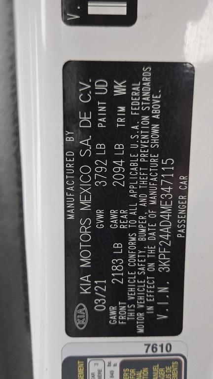 used 2021 Kia Forte car, priced at $12,087