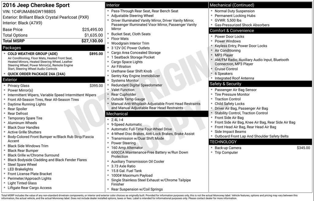 used 2016 Jeep Cherokee car, priced at $9,777